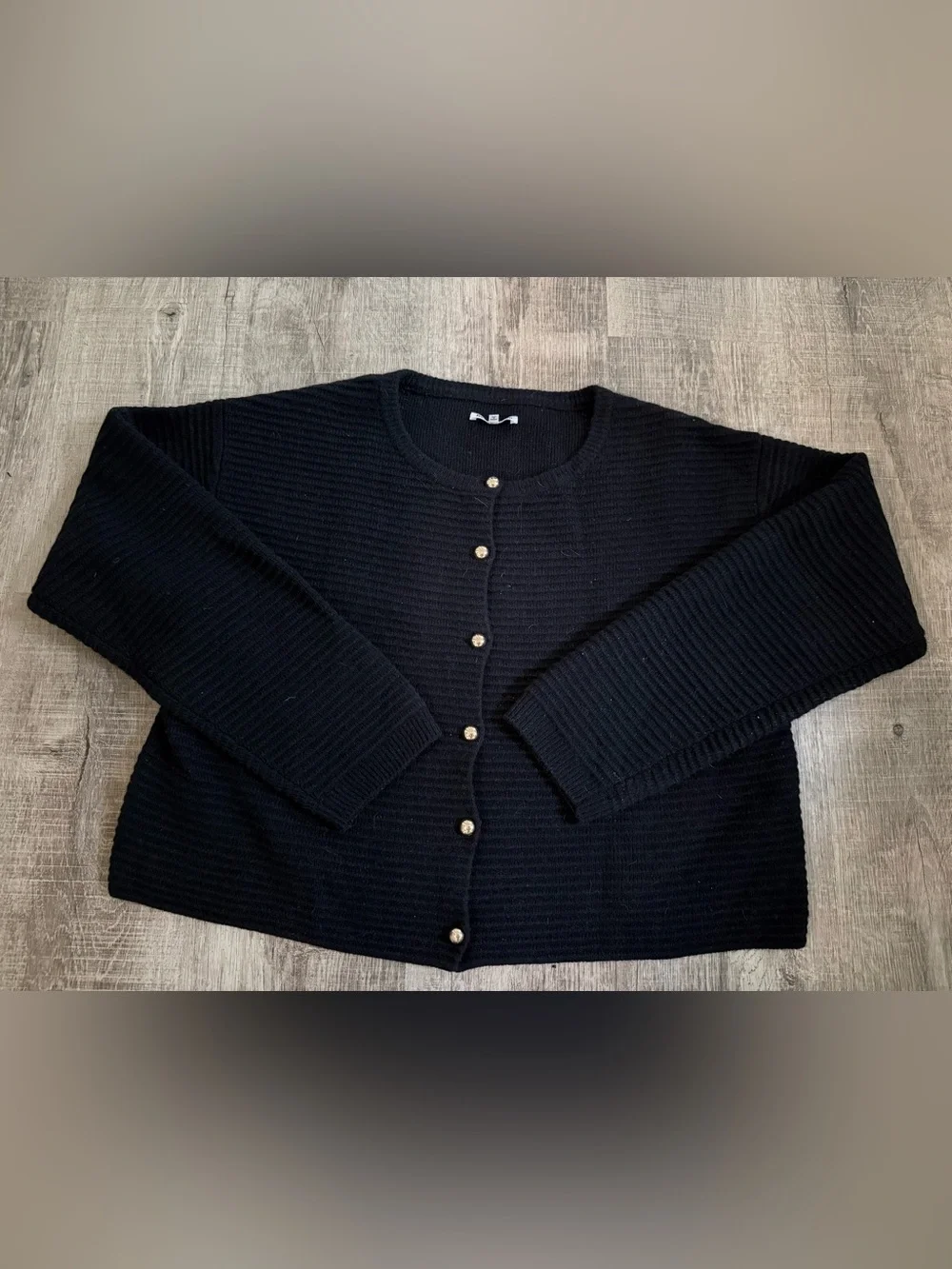 Reformation Gigi black ribbed cardigan M - Picture 5 of 8